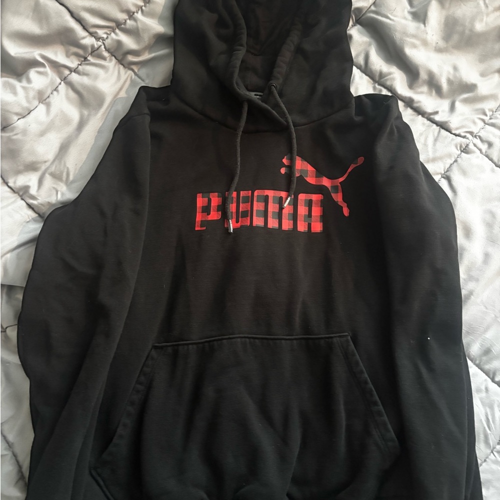 Puma Black Hoodie with Red Logo